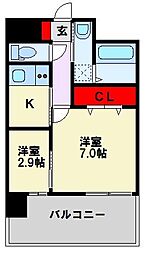 アベニュー黒崎 2Kの間取図画像