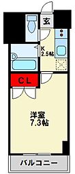アリビオ八幡 1Kの間取図画像