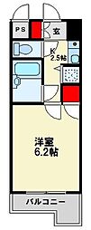 ギャラン黒崎 1Kの間取図画像