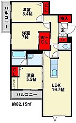 ベレオ本城東 2階