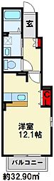 フォレストビューS 1Kの間取図画像