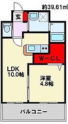 アルカーノ 1LDKの間取図画像