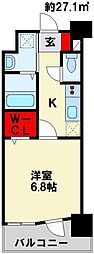アースコートY'sシティ西神原 1Kの間取図画像