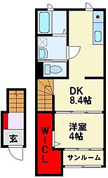 ディオーネ 1DKの間取図画像