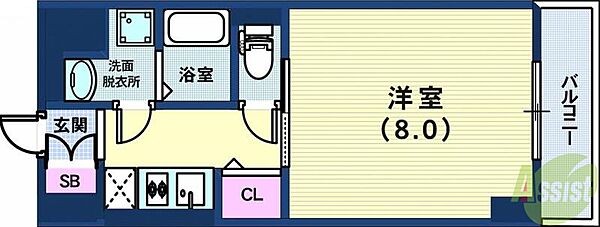 レジデンス三宮東グルーブ ｜兵庫県神戸市中央区南本町通5丁目(賃貸マンション1K・1階・25.64㎡)の写真 その2