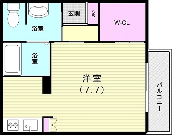 ブルーメゾンII ｜兵庫県神戸市中央区上筒井通5丁目(賃貸アパート1K・1階・27.50㎡)の写真 その2