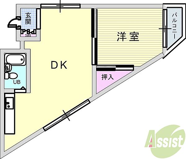 ハイメゾン岡本 ｜兵庫県神戸市東灘区岡本1丁目(賃貸マンション1DK・2階・27.00㎡)の写真 その2