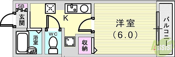 イーストハイツ甲南 ｜兵庫県神戸市東灘区本山中町4丁目(賃貸アパート1K・1階・22.94㎡)の写真 その2