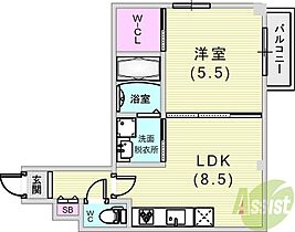 ブラントゥール芦屋 302 ｜ 兵庫県芦屋市東山町（賃貸マンション1LDK・3階・35.69㎡） その2