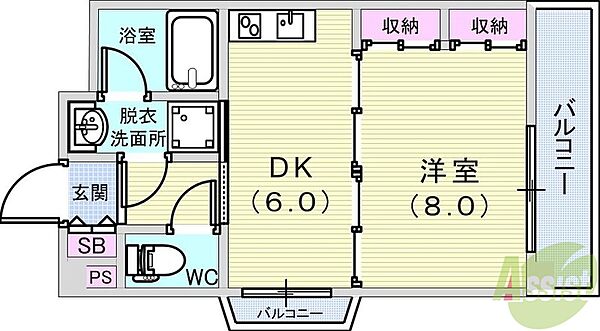 サンフォーレ岡本 ｜兵庫県神戸市東灘区岡本7丁目(賃貸マンション1DK・1階・28.74㎡)の写真 その2