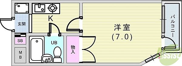 フラッツ・エクシード ｜兵庫県神戸市東灘区田中町2丁目(賃貸マンション1K・3階・19.00㎡)の写真 その2