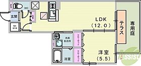 グッドヒル 106 ｜ 兵庫県神戸市東灘区魚崎南町3丁目（賃貸アパート1LDK・1階・40.35㎡） その2