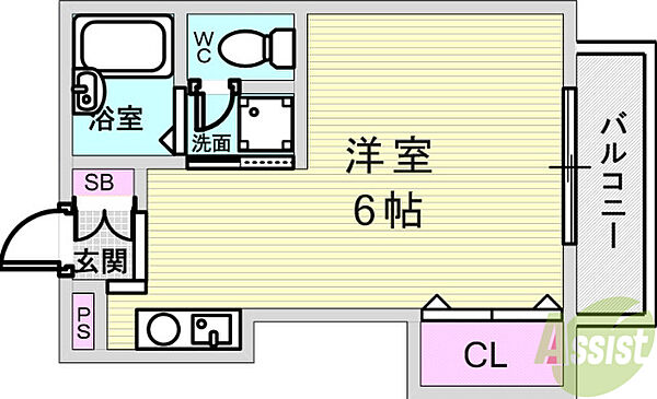 アクシス北青木 ｜兵庫県神戸市東灘区北青木4丁目(賃貸マンション1R・2階・23.33㎡)の写真 その2