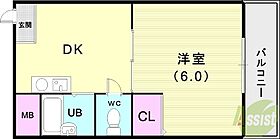 メゾンド花木  ｜ 兵庫県神戸市灘区新在家南町3丁目（賃貸マンション1DK・5階・25.00㎡） その2