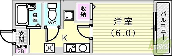 イーストハイツ甲南 ｜兵庫県神戸市東灘区本山中町4丁目(賃貸アパート1K・2階・22.94㎡)の写真 その2