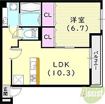 チェーン・パレス上甲子園  ｜ 兵庫県西宮市上甲子園1丁目（賃貸アパート1LDK・3階・44.34㎡） その2