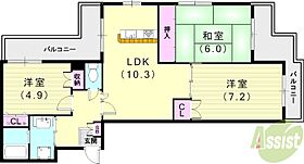 ビアンディールIII  ｜ 兵庫県西宮市上之町（賃貸マンション3LDK・2階・70.50㎡） その2