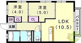 シャローム甲南山手  ｜ 兵庫県神戸市東灘区本山中町1丁目（賃貸アパート2LDK・2階・44.35㎡） その2