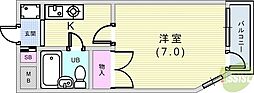 フラッツ・エクシード 1階1Kの間取り