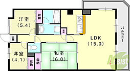 アーバネックス芦屋業平 2SLDKの間取図画像