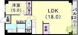 ドルミ灘 1LDKの間取図画像