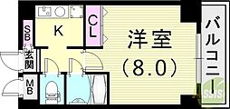 フィオーレ西尾 1Kの間取図画像