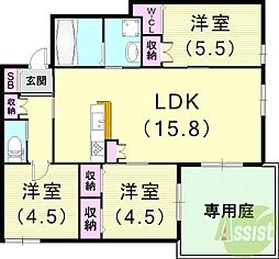 ネセシア御影 3LDKの間取図画像