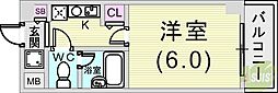 エステムコート芦屋西 1Kの間取図画像