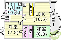 フォーシーズンアパートメント 2LDKの間取図画像