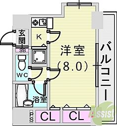 ワコーレフース本山 1Kの間取図画像