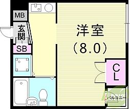 if115 1Kの間取図画像