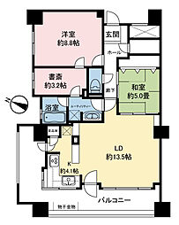 アルス近代美術館ウエスト 2SLDKの間取図画像