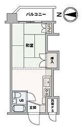 ホワイトヒルハウス ワンルームの間取図画像