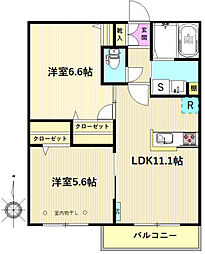 ベルモア 2LDKの間取図画像
