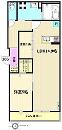 ココレジデンス 1LDKの間取図画像