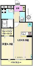 ココレジデンス 1LDKの間取図画像