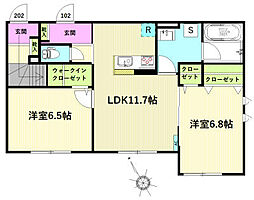 Colo・rituraU 2LDKの間取図画像