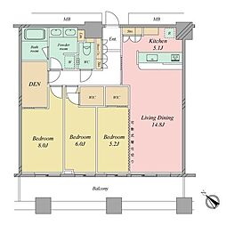芝浦アイランドケープタワー 3LDKの間取図画像