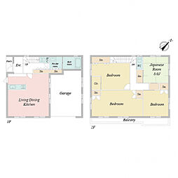 JR横浜線 淵野辺駅 バス10分 桜台入口下車 徒歩9分 4LDKの間取り