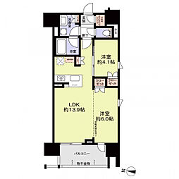 オープンレジデンシアＴＨＥ　ＭＩＤ　ＭＡＲＫ 2LDKの間取り