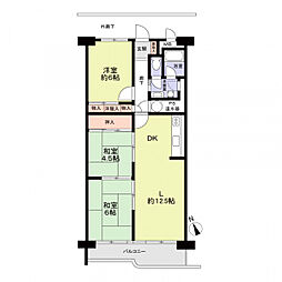 矢田川パークハウスA棟アネモネ 3LDKの間取図画像