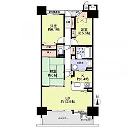 エスポア円上 3LDKの間取り