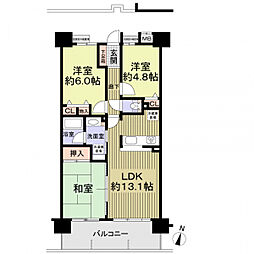 ダイアパレス赤池駅前 3LDKの間取り