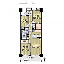 グランドメゾン茶屋が坂 3LDKの間取り