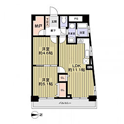 都ハイツ 2SLDKの間取図画像