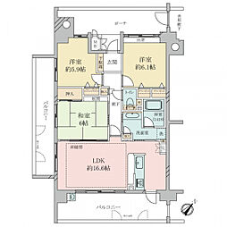 アスタピア新長田エスタガーデン 3LDKの間取図画像