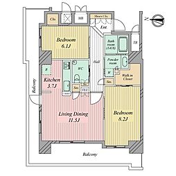 ナチュラリー西神中央 2LDKの間取図画像