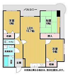 サンライフ東王子 3LDKの間取図画像
