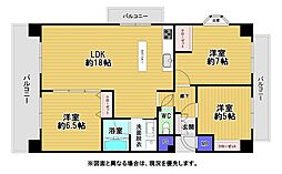 メゾンモンブラン鷹の巣2 3LDKの間取図画像