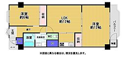 チュリス小倉 2LDKの間取図画像